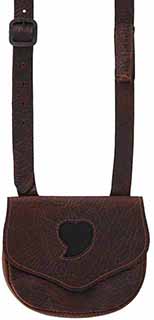 Small Primitive Hunter's Pouch, 
elk tanned leather, 7" by 6",
heart inlay, leather strap